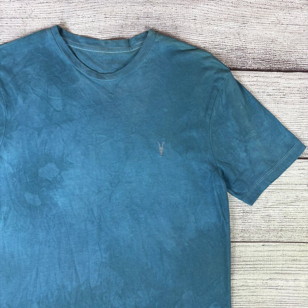 All Saints Blue Tie Dye / Bleach Dye Short Sleeve T-shirt